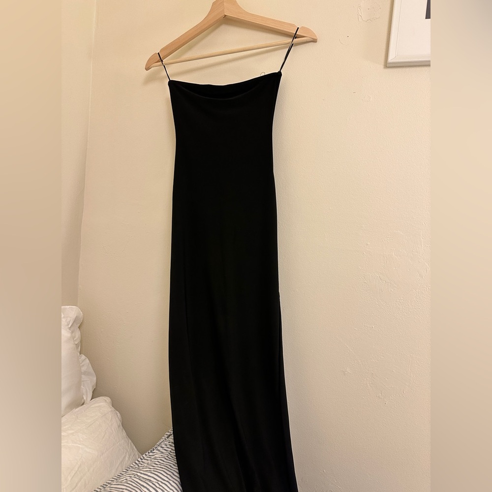 Pull&Bear Black Strapless Maxi Dress